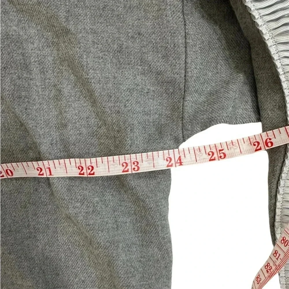 Koch Blouse Women’s Long Sleeve Ribbon Back Ruffle Trim Grey Size Medium EUC - Picture 7 of 7